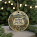 A circular ornament featuring a scenic landscape of Cardigan Mountain State Park, New Hampshire, with a mountain, lake, and forest in the background.