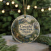 A decorative ornament featuring a scenic landscape of Cascadia State Park, Oregon, with a mountain backdrop and a waterfall.
