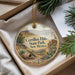 A decorative ornament with a landscape scene featuring a cactus, a vase, and mountains, along with the text "Cerrillos Hills State Park, New Mexico".