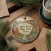 A decorative ornament featuring the text "Copper Breaks State Park, Texas" surrounded by a scenic landscape, including a river, mountains, and pine trees.
