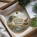 A decorative ornament with a scenic image of Fish Creek State Park, Montana, featuring a moose and a deer in a natural setting.