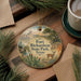 A decorative ornament featuring a scenic landscape of Fort Richardson State Park, Texas, with a deer and cactus in the foreground.
