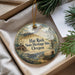 A decorative ornament with a scenic landscape and a wagon, featuring the text "Hat Rock State Heritage Site, Oregon".