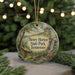 A round ornament with a scenic image of Henry Horton State Park, Tennessee, featuring a waterfall, cabin, and forest.