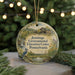 A round ornament with a blue jay perched on a branch, surrounded by greenery and a scenic landscape, with the text "Jennings Environmental Education Center, Pennsylvania" displayed on it.