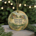 A round ornament with a painting of a farm and a barn, hanging on a string, with the text "Knox Farm State Park, New York" displayed on it.