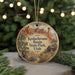 A circular ornament with a scenic illustration of the Kodachrome Basin State Park in Utah, surrounded by greenery and a string of lights.