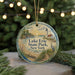 A round ornament with a lighthouse and a beach scene, featuring the text "Lake Erie State Park, New York".