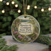 A round ornament with a scenic landscape of mountains, trees, and a river, featuring the text "Maurence K. Godard State Park, Pennsylvania".
