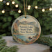 A decorative ornament featuring a scenic landscape with mountains, a lake, and a person in a boat, with the text "Navy Lake State Park, New Mexico" prominently displayed.