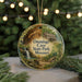 A round ornament with a scenic image of Onondaga Cave State Park, Missouri, featuring a waterfall and a cabin.