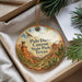 A decorative ornament with a scenic image of the Palo Duro Canyon State Park in Texas, featuring a bird in flight and desert landscape elements.