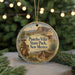 A circular ornament featuring a cowboy on horseback and the text "Pancho Villa State Park, New Mexico" against a desert landscape background.