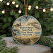 A round ornament featuring a lighthouse and beach scene, with the text "Robert Moses State Park (Long Island), New York" displayed prominently.
