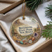 A decorative ornament with a landscape scene featuring mountains, trees, and rocks, along with the text "Rockhound State Park, New Mexico".