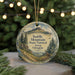 A round ornament with a scenic mountain landscape and pine trees, featuring the text "Saddle Mountain State Natural Area, Oregon".