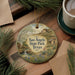 A decorative ornament featuring a scenic landscape of San Angelo State Park, Texas, with a waterfall and desert scenery.