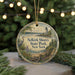 A round ornament with a scenic image of Selkirk Shores State Park, New York, featuring a lighthouse, a bird, and a body of water.