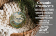 Ceramic ornaments, featuring a lighthouse and a scenic view of South Bass Island State Park, Ohio.