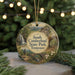 A decorative ornament featuring a scenic landscape of South Cumberland State Park, Tennessee, with a person walking through the park and a waterfall in the background.