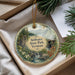 A decorative ornament with a scenic landscape of Stillwater State Park, Vermont, featuring a waterfall, pine trees, and a bridge.