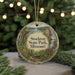 A round ornament with a scenic landscape of Stockton State Park, Missouri, featuring a waterfall, a bridge, and a path.