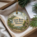 A decorative ornament with a scenic image of Table Rock State Park, Missouri, hanging from a string.