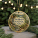 A round ornament with a scenic landscape of a waterfall and forest, featuring the text "Tar Hollow State Park, Ohio" on it.