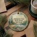 A round ornament with a scenic lake and forest landscape, featuring the text "Thompson's Lake State Park, New York".