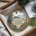 A decorative ornament with a scenic landscape of Twin Harbors State Park, Washington, featuring a lighthouse and a river surrounded by pine trees.