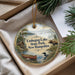 A decorative ornament with a scenic image of Umbog Lake State Park, New Hampshire, featuring a moose, a canoe, and a bird.