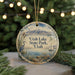 A round ornament with a scenic image of Utah Lake State Park, Utah, featuring a bird, a sailboat, and a mountain range.