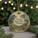 A round ornament with a scenic landscape of mountains, waterfalls, and wildflowers, featuring the text "Viento State Park, Oregon".
