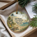 A decorative ornament featuring a lighthouse and a turtle, with the text "Bill Baggs Cape Florida State Park, Florida" printed on it.