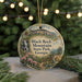 A decorative ornament featuring a scenic landscape of Black Rock Mountain State Park, Georgia, with a waterfall and pine trees.