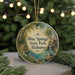 A decorative ornament featuring a scenic image of Blue Springs State Park in Alabama, with a bird perched on a rock in the foreground.