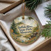 A decorative ornament with a scenic landscape of Buffalo River State Park, Minnesota, featuring pine trees, a river, and mountains.