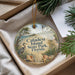 A decorative ornament with a beach scene and a lighthouse, featuring the text "Caladesi Island State Park, Florida" on it.
