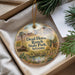 A decorative ornament with a scenic image of Dead Horse Ranch State Park, Arizona, featuring a windmill, cactus, and other natural elements.