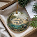 A decorative ornament with a scenic image of the Econfina River State Park in Florida, featuring a bird, a turtle, and lush greenery.
