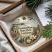 A decorative ornament with a scenic image of Fontainebleau State Park in Louisiana, featuring a lighthouse, a bridge, and a river.