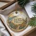 A decorative ornament with a scenic image of Gaviato State Park, California, hanging from a string.