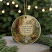 A round ornament featuring a scenic image of Grizzly Creek in Redwoods State Park, California, with a bear walking along a stream.