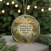 A round ornament with a painting of birds, a bridge, and a body of water, along with text that reads "Hamilton County State Fish and Wildlife Area, Illinois".