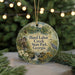 A round ornament with a scenic image of Hard Labor Creek State Park, Georgia, featuring a mill, a bird, and a waterfall.