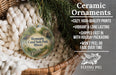 Ceramic ornaments, featuring a detailed image of Hennepin Canal State Park, Illinois, with a wicker basket and greenery in the background.