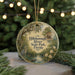 A round ornament with a scenic image of the Hillsborough River State Park in Florida, featuring a bird, a bridge, and a waterway.