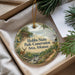 A round ornament with a scenic landscape of Hobbs State Park-Conservation Area, Arkansas, featuring a deer and a stream.