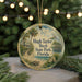 A round ornament with a painting of a beach and palm trees, featuring the text "Hugh Taylor Birch State Park, Florida" on it.