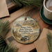 A round ornament featuring a jeep and mountains, with text that reads "Hungry Valley State Vehicular Recreation Area, California".